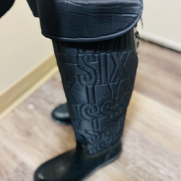 Miss sixty Knee high rain boots Size 8 1/2 Black - Picture 4 of 6